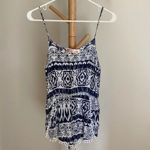 White and blue romper